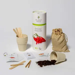 Plant Theory Grow Your Own Chilli Kit- Cayenne, Habanero Mix, Scotch Bonnet, Biquinho, Serrano Vegan Compost & 100% Plastic Free