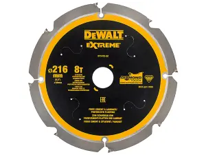 Dewalt DT1473-QZ Extreme PCD Fibre Cement Saw Blade 216 x 30mm x 8T DEWDT1473QZ