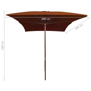 Berkfield Outdoor Parasol with Wooden Pole Terracotta 200x300 cm