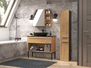 Nel II Bathroom Cabinet Anthracite Artisan Oak