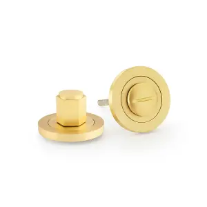 Alexander & Wilks Hex Thumbturn and Release - Satin Brass