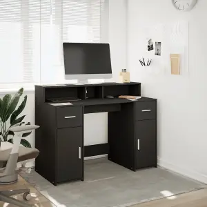 Berkfield Desk with LED Lights Black 120x55x91 cm Engineered Wood