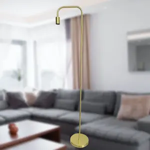 First Choice Lighting Leroy Satin Brass 151cm Exposed Bulb Floor Lamp