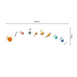 Walplus Colourful Solar System Kids Sticker PVC Orange