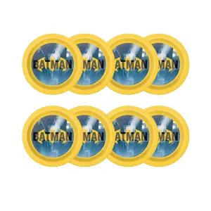 Batman Disposable Plates (Pack of 8) Yellow/Grey (One Size)