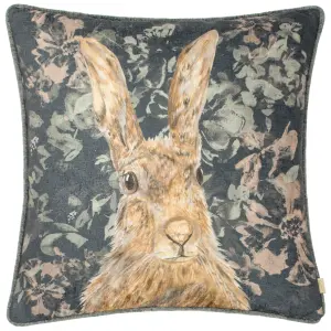 Evans Lichfield Avebury Hare Piped Feather Rich Cushion