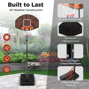 Costway Height Adjustable Basketball Hoop Kids Portable Basketball Goal System