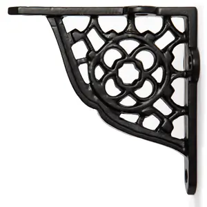 Hammer & Tongs Honeycomb Iron Shelf Bracket - D100mm - Black - Pack of 2