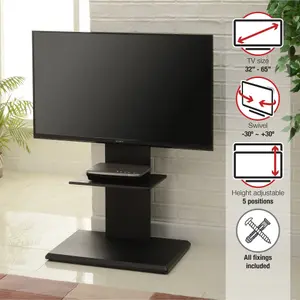 TTAP Black TV Stand with Bracket for up to 65" TVs