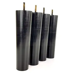 TURNED WOOD LEGS BLACK 230mm HIGH SET OF 4 REPLACEMENT FURNITURE BUN FEET SETTEE CHAIRS SOFAS FOOTSTOOLS M10 PKC148