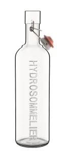 Luigi Bormioli Optima Clear Round Soda Lime Glass Modern Hydrosommelier Bottle with Cap 1L