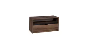 Versatile Denver 09 TV Cabinet - Oak Monastery & Black Gloss - W900mm x H450mm x D400mm