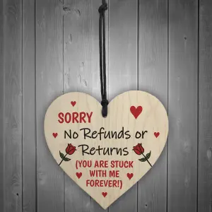 Red Ocean Anniversary Valentines Gifts For Boyfriend Girlfriend Novelty Wooden Heart Gift For Him Her