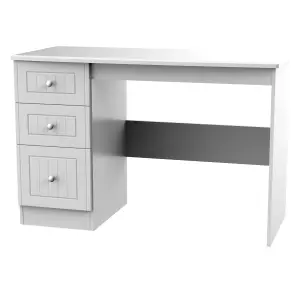 Ready assembled Matt grey 3 drawer Desk (H)795mm (W)540mm (D)540mm