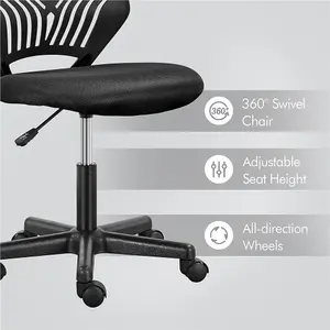 Yaheetech Ergonomic Armless Mesh Office Chair - Black