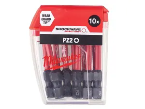 Milwaukee SHOCKWAVE Tic Tac PZ2 x 50mm Impact Screwdriver Bits x10 4932472050