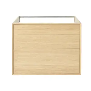 GoodHome Avela Matt Oak Veneer Wall-mounted Bathroom Vanity unit (H) 600mm (W) 800mm