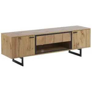 Beliani Rustic TV Stand Light Wood BOISO