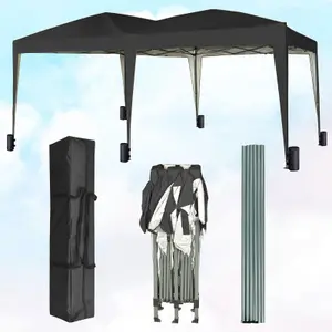 MCC Direct 3x6 Pop up Gazebo Marquee No Sides Black