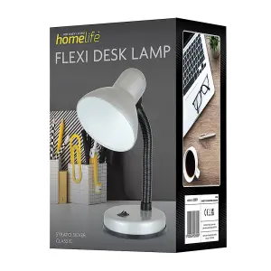 HomeLife 35w 'Classic' Flexi Desk Lamp - Strato Silver