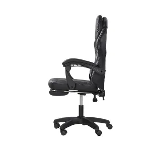 Alivio 360 Swivel Gaming Chair with Footrest Lumbar Support Back Support - Black