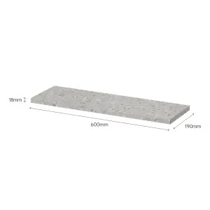 GoodHome Rigga Modular Terrazzo effect Terrazzo effect Rectangular Floating shelf (L)60cm x (D)19cm