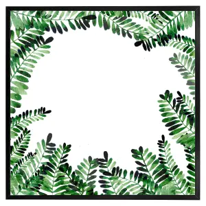 Green botanical leaves (Picutre Frame) / 24x24" / Oak