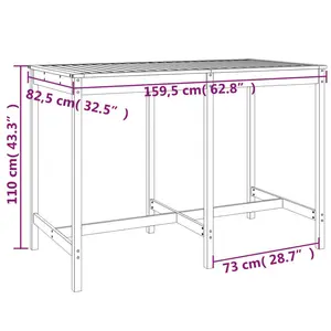 Ayron Brayden Studio Bar Set with Wood Frame and Solid Wood Outer Material Brown