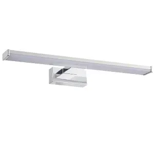 LED Bathroom Wall Light 8W Cool White IP44 Chrome Over Cabinet Bar Strip Lamp