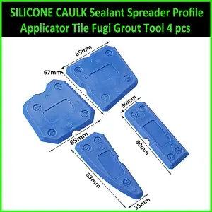 SILICONE CAULK Sealant Spreader Profile Applicator TILE GROUT FUGUE TOOL 4 PCS