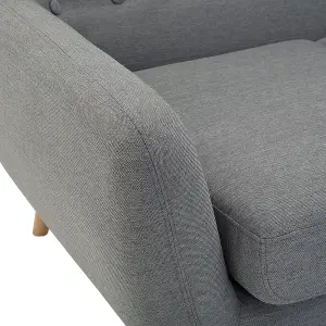 3 Seater Fabric Sofa Grey MOTALA