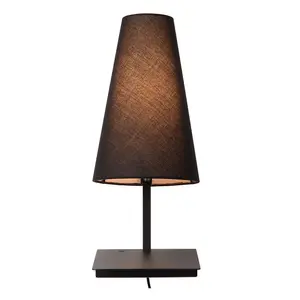 Lucide GREGORY - Bedside lamp - 1xE27 - With USB charging point - Black