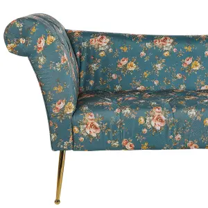 Chaise Lounge Floral Pattern Blue NANTILLY