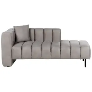 Left Hand Velvet Chaise Lounge Taupe LANNILS