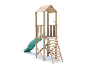 Dunster House Wooden Climbing Frame with Slide and Low Platform SquirrelFort