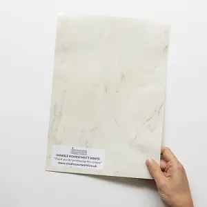 d-c-fix Marble Romeo Matt White Self Adhesive Vinyl Wrap Film for Kitchen Doors and Worktops A4 Sample 297mm(L) 210mm(W)