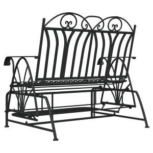 Berkfield 2-Seater Glider Bench 114 cm Black Steel