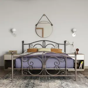 Kourtney Platform Bed Bronze / Kingsize (5')