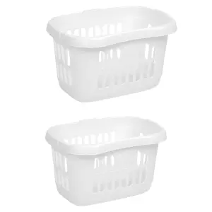 2X Large Plastic Ice White Hipster Laundry Baskets For Laundry Rooms