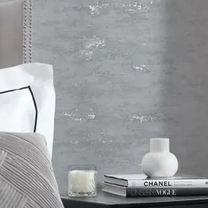 Venice Industrial Metallic Wallpaper In Grey And Silver