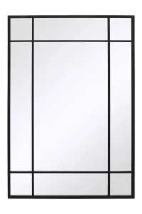 The Fenestra - Black Modern Contemporary Wall Mirror 39" X 27" (100CM X 70CM)