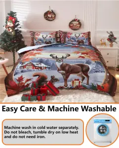 Christmas Reindeer Xmas DUVET SET 3D Print Polycotton Bedding Set