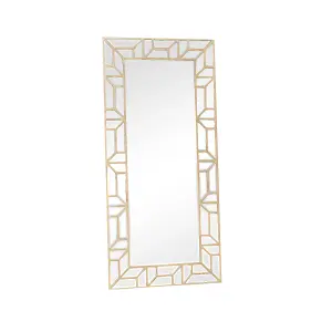 Melody Maison Large Gold Geometric Framed Mirror 70cm x 150cm