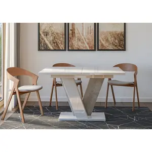 Extendable Dining Table Ameila Gloss White