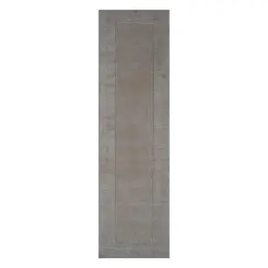 Handloom Plain Carved Border Wool Runner Rugs in Beige - 60x300cm