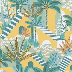 Envy Vacay Citron Yellow Floral Wallpaper