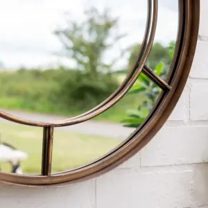 La Hacienda Aston & Wold Valencia Gold effect Curved Framed Garden mirror 600mm x 600mm