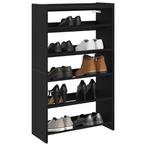 Berkfield Shoe Rack Black 60x25x100 cm Engineered Wood