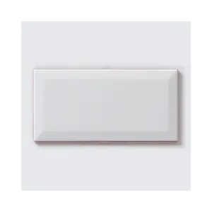 Top Ceramics White Bevelled Satin Metro Ceramic Wall Tile (L)200mm x (W)100mm Each box 0.88sqm