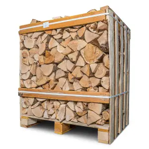 MEDIUM FIREWOOD CRATE FULL OF ASH LOGS